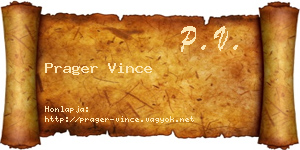 Prager Vince névjegykártya